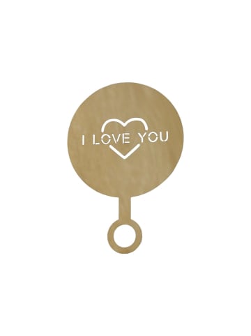 Chic Antique Kaffee-Schablone I Love You in Gold