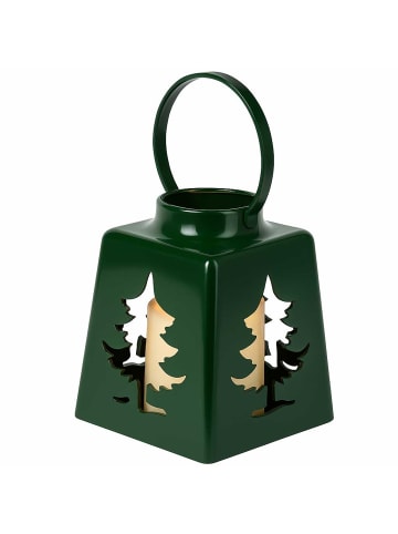 Home&Styling Collection Weihnachtslaterne mit LED-Kerze in Grün, (B) 10,5 x (H) 13,5 x (L) 10,5 cm