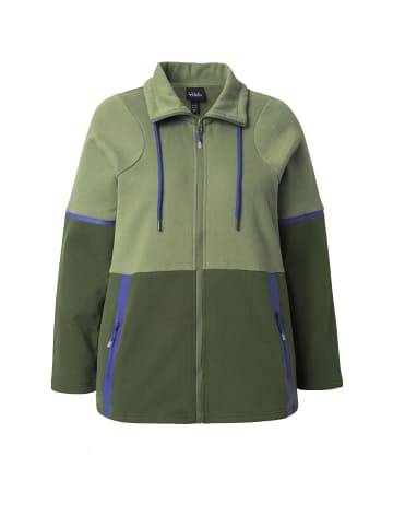 Ulla Popken Sweatjacke in olivgrün