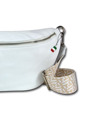 Florence Gürteltasche Leder weiß ca. 37cm