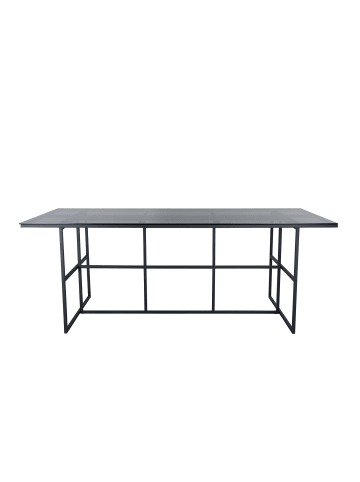 ebuy24 Esstisch Leif Schwarz, Glas klar 90 x 200 cm