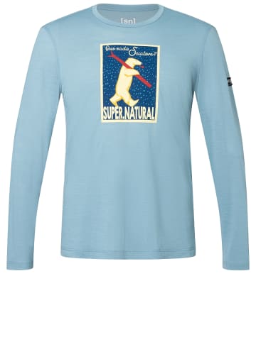 super.natural Merino Longsleeve M SKIATORE LS in Blau