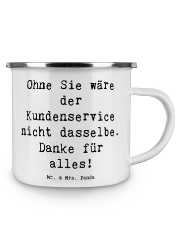 Mr. & Mrs. Panda Emaille Tasse Spruch Kundendienstmitarbeiter Da... in Weiß