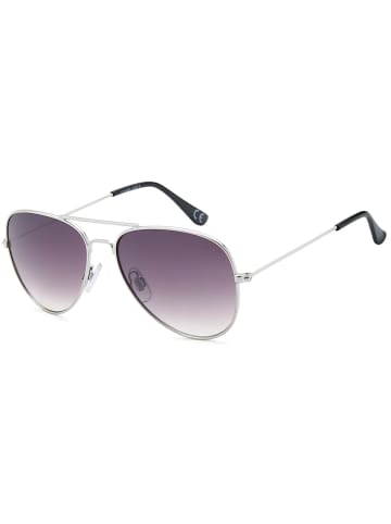 styleBREAKER Piloten Sonnenbrille in Silber / Grau Verlauf