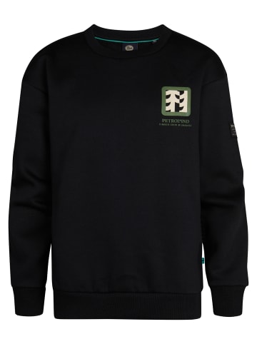 Petrol Industries Rückenprint Sweatshirt Pocono in Schwarz