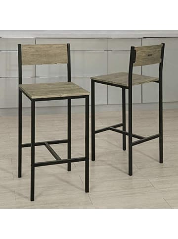 SoBuy 2-er Set Barhocker in Braun/ Schwarz - (B)34 x (H)95 x (T)41cm