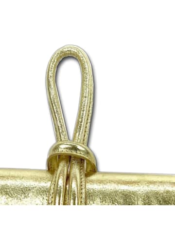 Florence Florence Abendtasche, Umhängetasche Leder gold ca. 23cm
