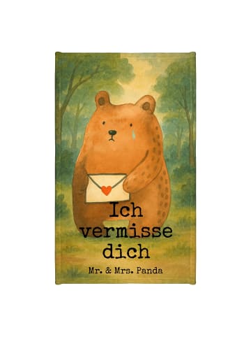 Mr. & Mrs. Panda Gästehandtücher Bär Vermissen Design mit Spruch in Weiß