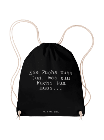 Mr. & Mrs. Panda Sportbeutel Ein Fuchs muss tun,... mit Spruch in Schwarz