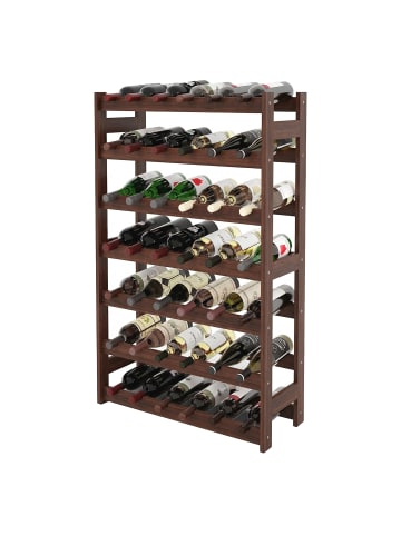 relaxdays Weinregal in Dunkelbraun - (B)63 x (H)102 x (T)25 cm