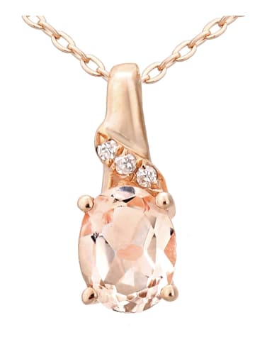Diamant L'éternel Halskette mit Anhänger aus 375 Roségold mit Diamant mit Morganit