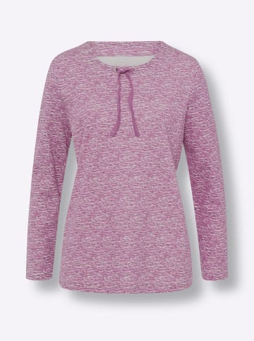 Sieh an! Langarm-Shirt in violett-ecru-bedruckt