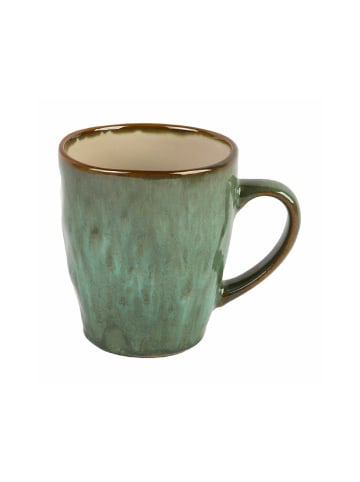 Michelino Große Kaffeetasse/Teetasse mit Henkel 400 ml Fassungsvermögen Beige in Grün