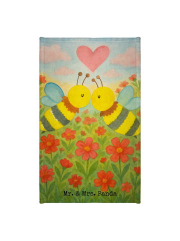 Mr. & Mrs. Panda Gästehandtuch Biene Liebe Design ohne Spruch in Weiß