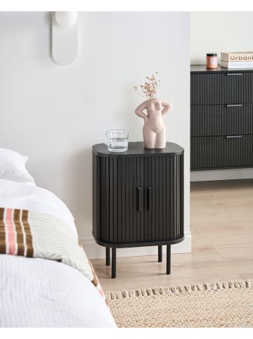 Beliani Nachttisch BRADLEY in Schwarz - (W) 40 x (H) 55 x (L) 30 cm
