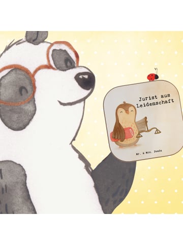 Mr. & Mrs. Panda Glasuntersetzer Jurist Leidenschaft Design mit ... in Weiß