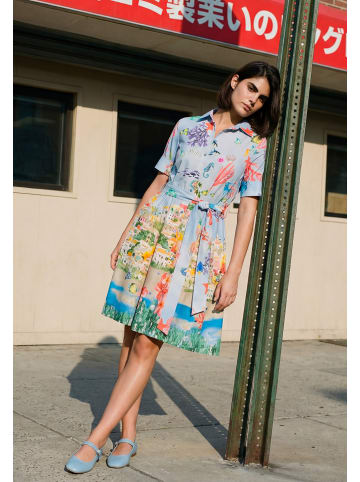 Vera Mont Hemdblusenkleid mit Knopfleiste in Light Blue/Red