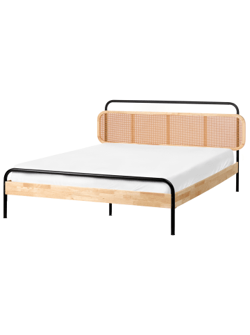 Beliani Doppelbett BOUSSICOURT in Braun/Schwarz - (W) 182 x (H) 88 x (L) 210 cm