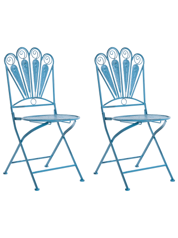 Beliani 2er-Set Esszimmerstuhl PAVIA in Blau