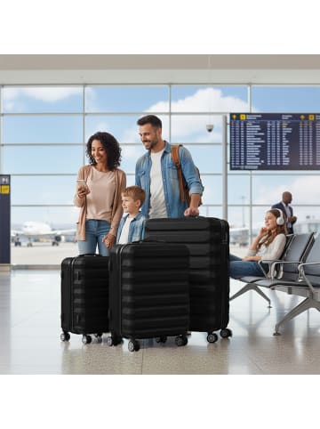 relaxdays 3-tlg. Kofferset in Schwarz