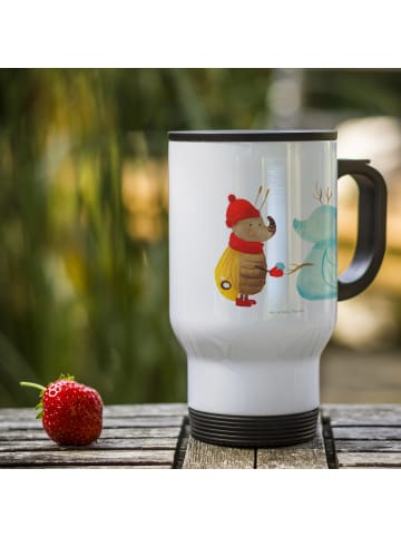 Mr. & Mrs. Panda thermosbecher Nachtfalter Schneemann ohne Spruch in Weiß