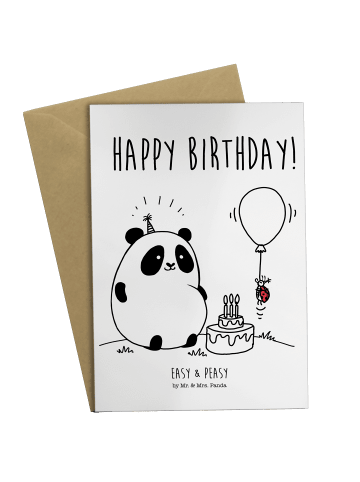 Mr. & Mrs. Panda Klappkarte Panda Geburtstag mit Spruch in Weiß