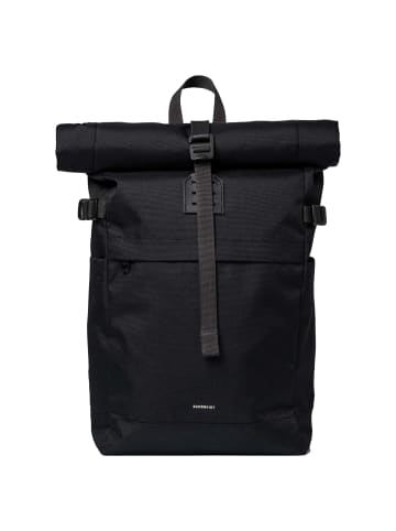 SANDQVIST Icon Rolltop - Rucksack M 14" 60 cm (birch) in black/ black with black leather