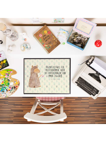 Mr. & Mrs. Panda Tischschutzmatte Alpaka Fahne mit Spruch in Kaktus Grün