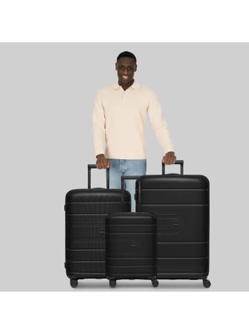 Redolz Essentials 11 4 Rollen Kofferset 3-teilig mit Dehnfalte in black