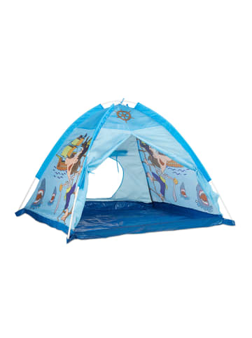 relaxdays Spielzelt Pirat in Blau - (B)118 x (H)90 x (T)115 cm