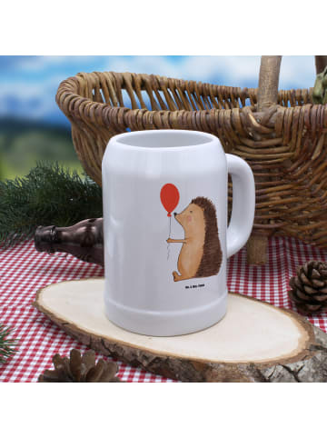 Mr. & Mrs. Panda Bierkrug Igel Luftballon ohne Spruch in Weiß