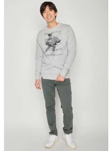 GreenBomb Sweatshirt Animal Sloth Flying in Heidekraut Grau