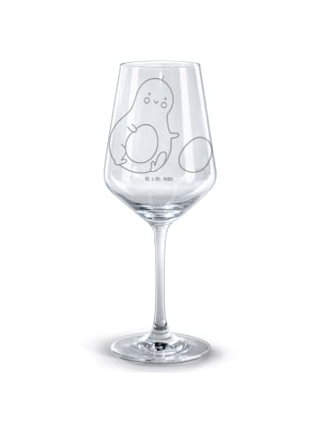 Mr. & Mrs. Panda Rotwein Glas Avocado Kern rollt ohne Spruch in Transparent