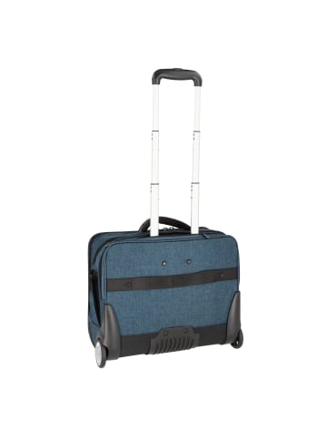 Dermata 2 Rollen Businesstrolley 41 cm Laptopfach in blau