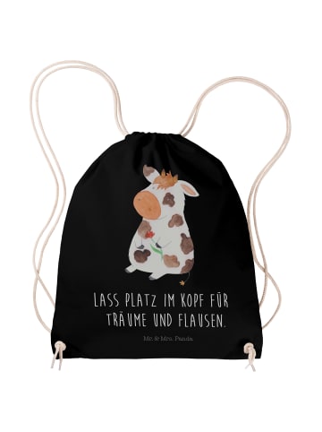 Mr. & Mrs. Panda Jutebeutel Kuh mit Spruch in Schwarz