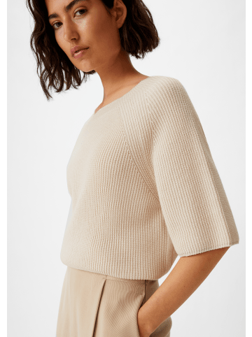 comma CI Strickpullover kurzarm in Beige