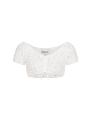 Nübler Kurze Bluse Trachtenmode für Damen in weiß