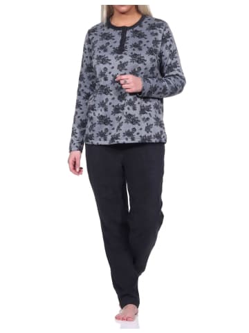 NORMANN Frottee langarm Schlafanzug Pyjama erhältlich - 75788 in dunkelgrau