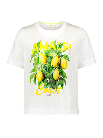 CARTOON Kurzarm-Shirt mit Rundhalsausschnitt in Patch Creme/Yellow