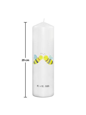 Mr. & Mrs. Panda Kerze Biene Liebe ohne Spruch in Weiß