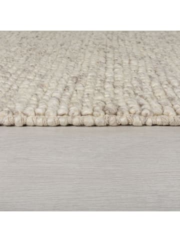 KADIMA DESIGN Wollteppich handgewebt Struktur hochdicht Teppich Wolle-Polyester in Beige