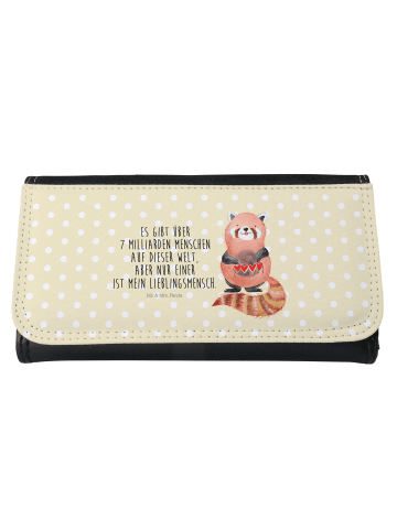 Mr. & Mrs. Panda Portemonnaie Roter Panda mit Spruch in Gelb Pastell