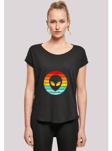 F4NT4STIC Long Cut T-Shirt Alien Retro Sonnenuntergang in schwarz