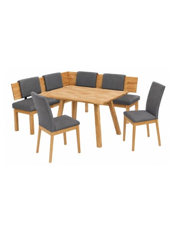 58 aufm Kessel ECKBANKGRUPPE Modern Danny 2 für 7 Personen Massivholz Wildeiche/Grau