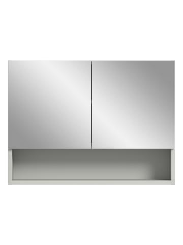 xonox.home Spiegelschrank in hellgrau/Hellgrau / Spiegelfront - (B) 74 x (H) 55 x (T) 17