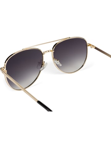 styleBREAKER Piloten Sonnenbrille in Gold / Grau Verlauf