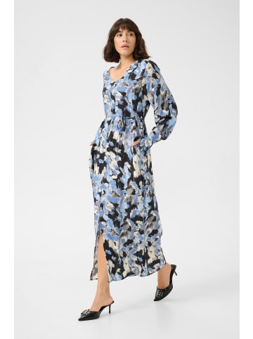 Kaffe Kleid KAjodie Loose fit in Black/Blue Graphic Strokes