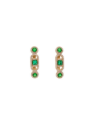 NAEMI Women Earrings in Rose Gold Green