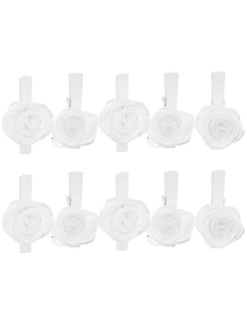 Rico Design Nonbook - Clips Röschen, Weiß