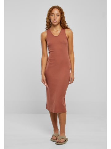 Urban Classics Urban Classics Damen Ladies Midi Sleeveless Rib Dress in terracotta